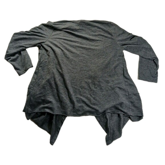 Style & Co XL Grey Floral Embroidered Drape Open Cardigan Sweater Boho - Picture 2 of 4